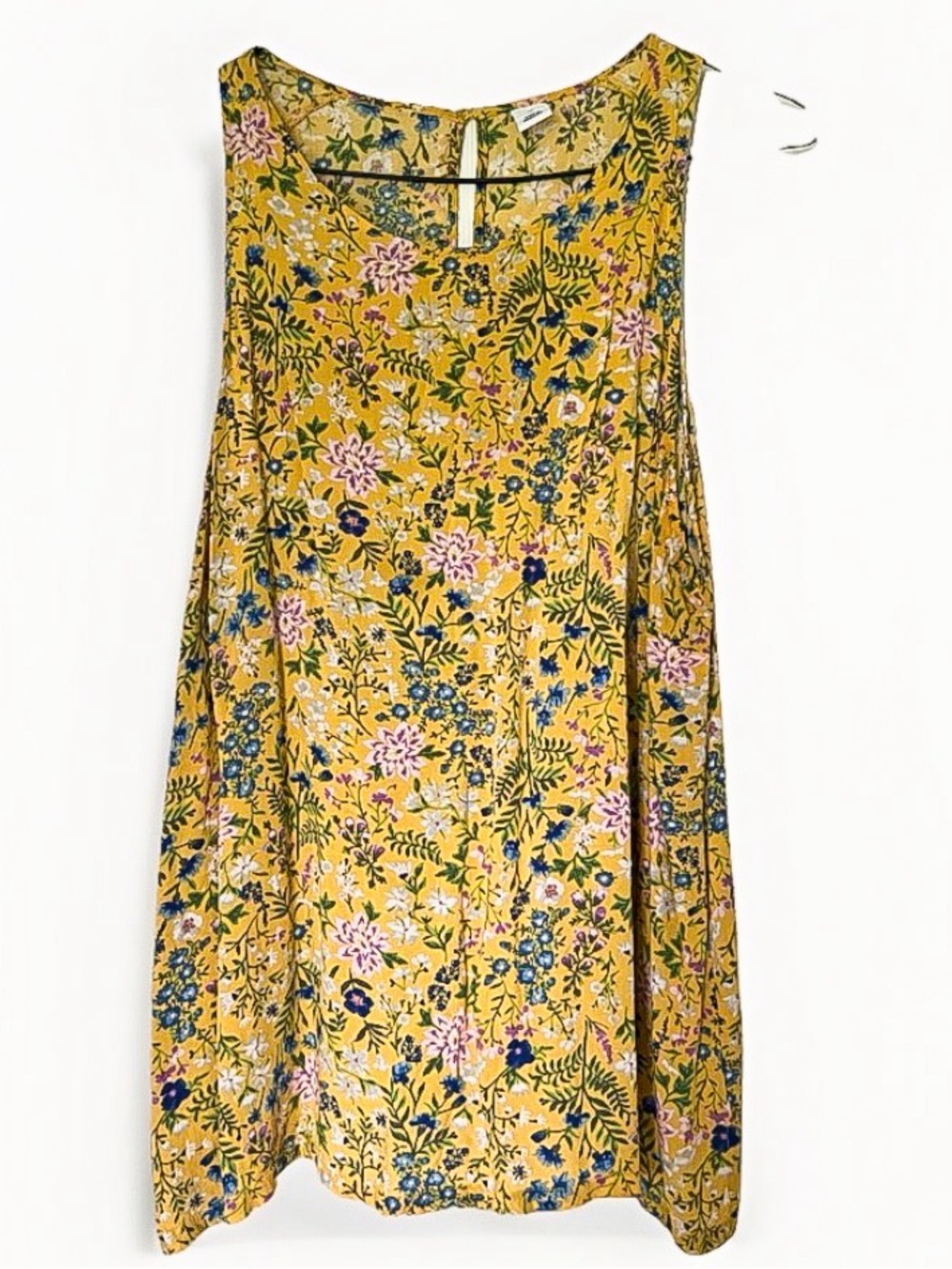 Old Navy Womens XL Mustard Yellow Floral Tank Top